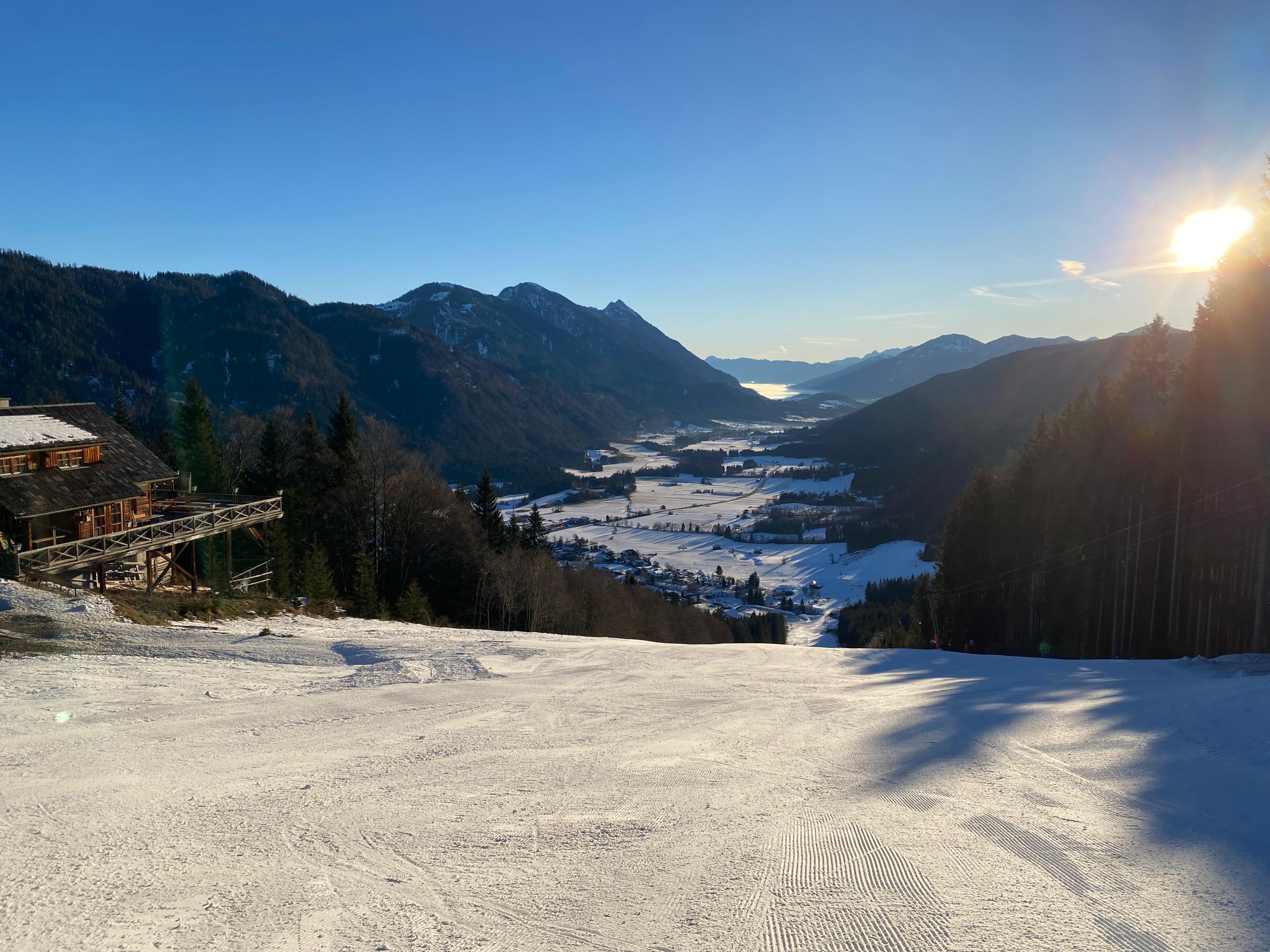 Skipiste in Weißbriach im Winter